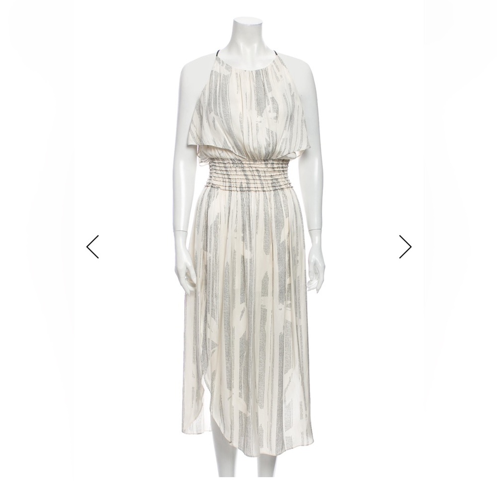 Chic Asymmetrical White and Gray Dress